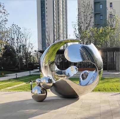 2.5 Meter High Contempoary Public Urban Stainless Steel Sculpture