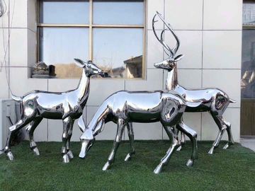 庭の装飾のためのミラー磨かれたSsの金属の動物の彫刻